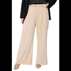 WynneCollection Women's Belted Faux Suede Pant Toasted Almond - Regular